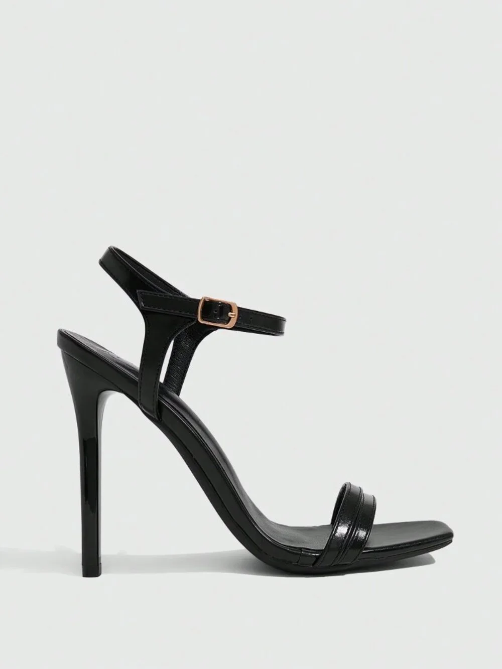 Black Sexy Women's High Heel Square Toe Sandals